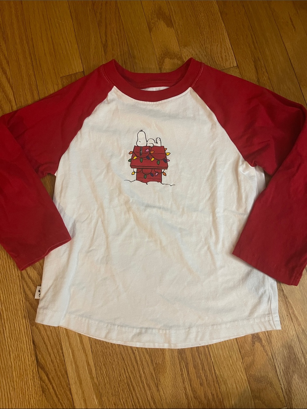 Janie and Jack Raglan Snoopy Holiday Tee
